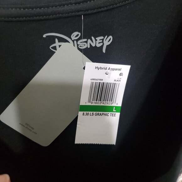 DISNEY Womens Shirt SZ L Mickey Mouse Leopard Animal Graphic Long Sleeve - Picture 6 of 8